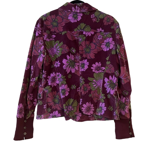 Anne Klein A Line Corduroy Flower Power Purple Jacket 12 - Picture 5 of 5